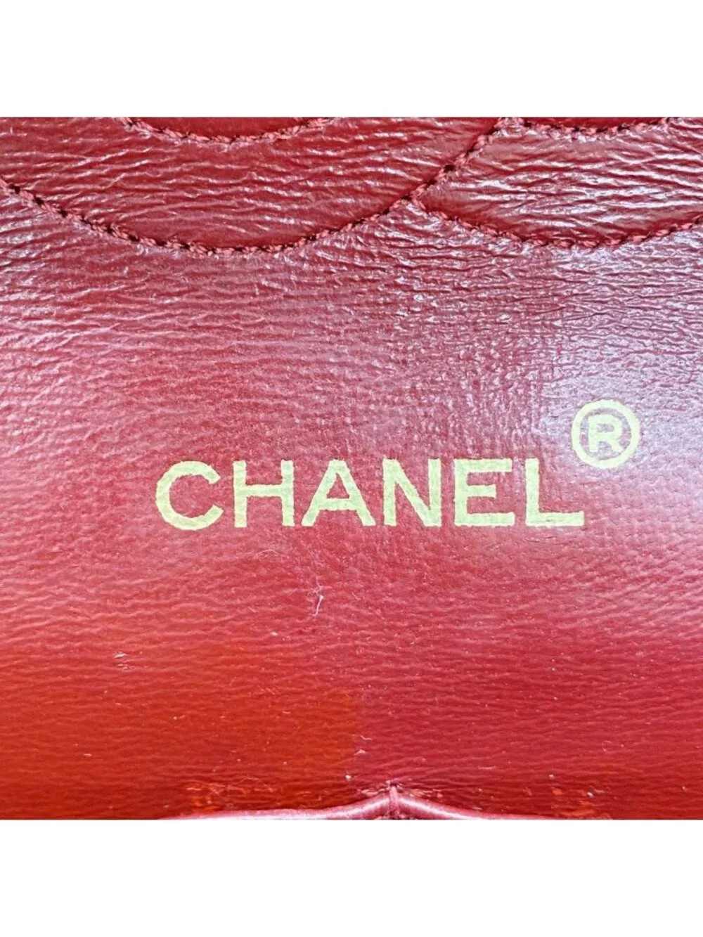 Chanel Shoulder Bag Quilted Lambskin Red Gold